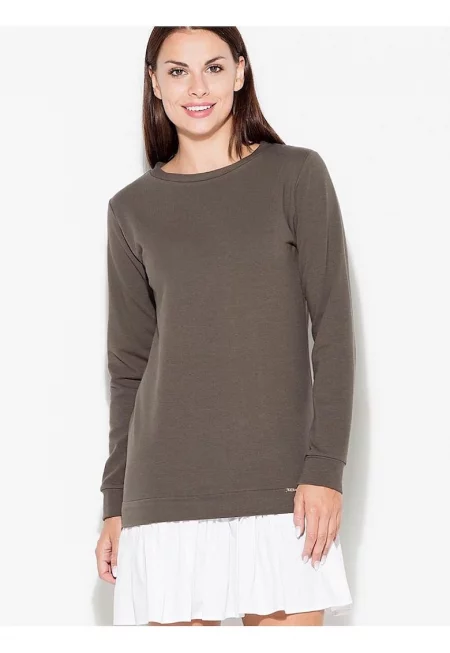 Рокля  ежедневна - кафява - 95% памук - 5% еластан