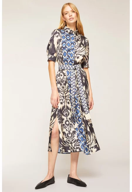 Рокля тип риза с връзки