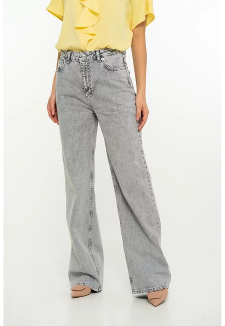 Широки дънки Dorina - Светло сив