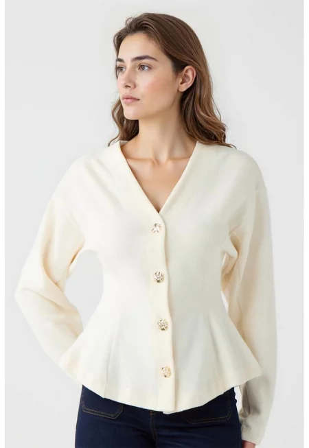 Шпиц жилетка по тялото - Крем