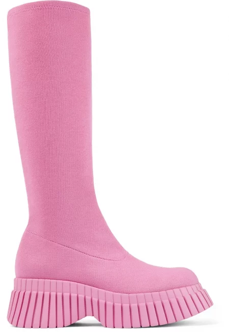 Скосени ботуши Pix до средата на прасеца - Розово