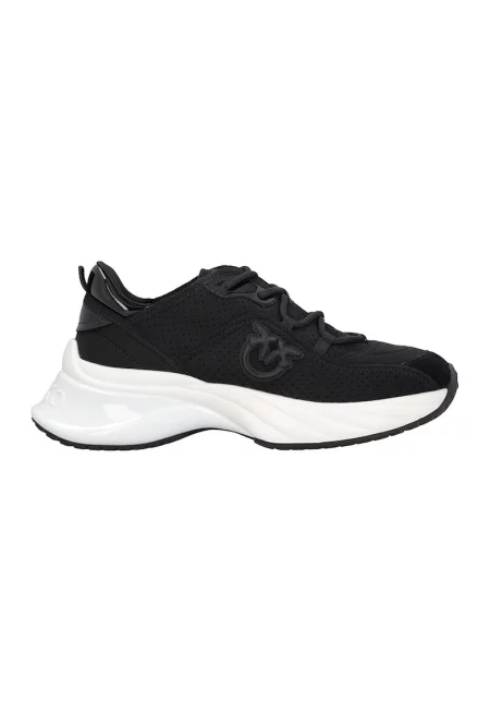 Скосени спортни обувки с перфорации - Черен