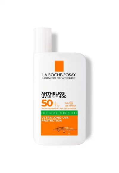 Слънцезащитен флуид за лице Invisible  ANTHELIOS UVMUNE400 Oil Control SPF 50+ - За смесена-мазна кожа - 50 мл