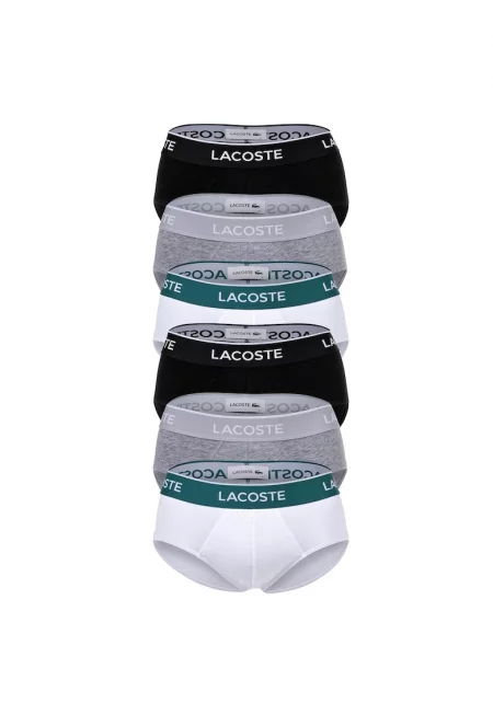 Слипове с лого - 6 чифта - Бял/Черен/Сив