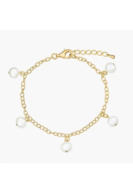 Сребърна гривна Golden Margot - Естествени перли