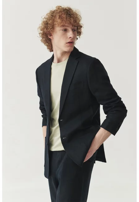 Стандартно ленено сако - Ултрамарин синьо