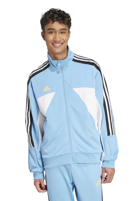 Суитшърт House of Tiro Nations с цип - Пастелносин/Избеляло черно/Бял