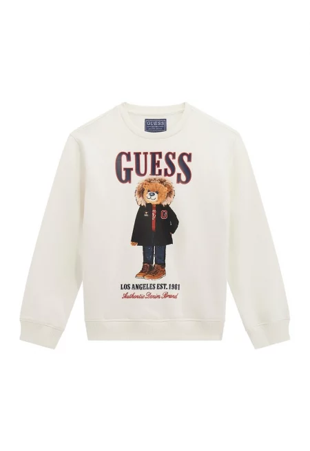 Суитшърт с лого и шарка с плюшено мече