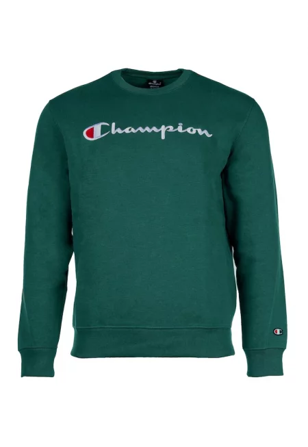 Суитшърт с памук с овално деколте - Зелен