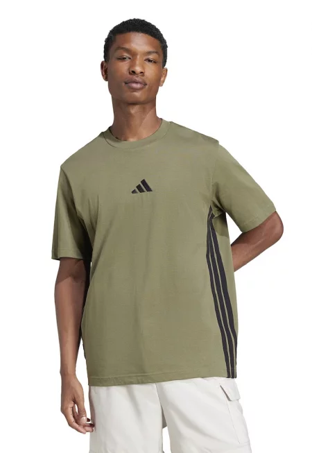 Тениска от памук с овално деколте и лого