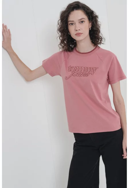 Тениска с памук с бродирано лого