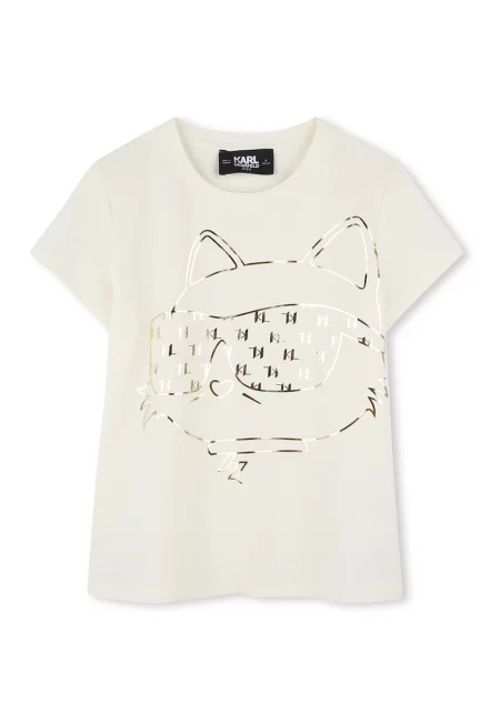 Тениска с памук с овално деколте