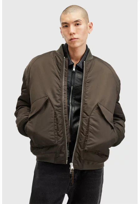 Уголемено яке бомбър Hawk - Тъмнокафяв