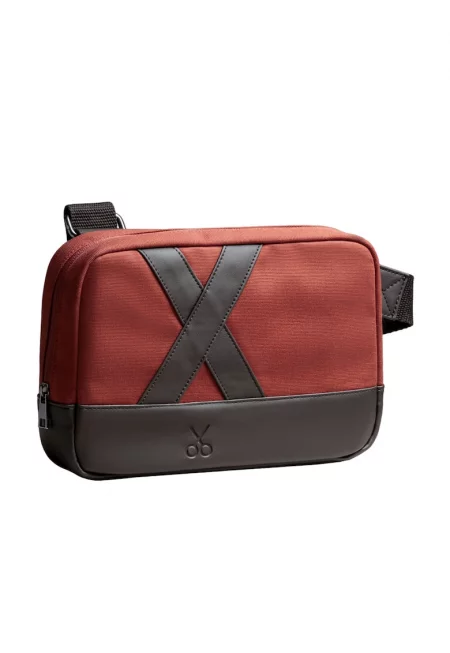 Унисекс чанта през рамо Nougrod - Избеляло черно/Керемидено червено