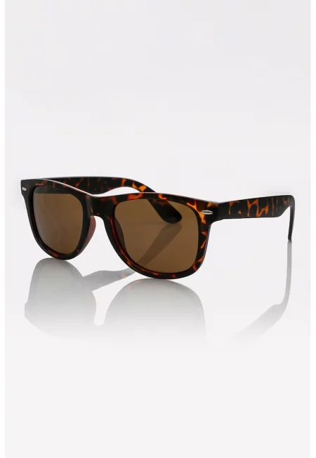Унисекс десенирани слънчеви очила с поляризация - Тъмнокафяв/Изгорен портокал