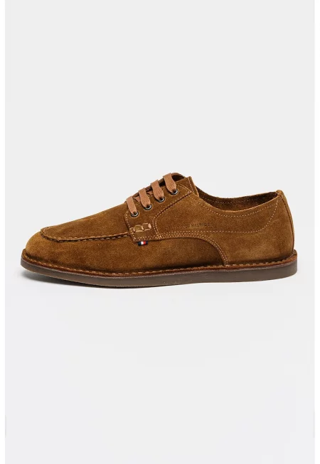 Велурени обувки Stitchdown Derby - Тъмнокафяв/Карамел