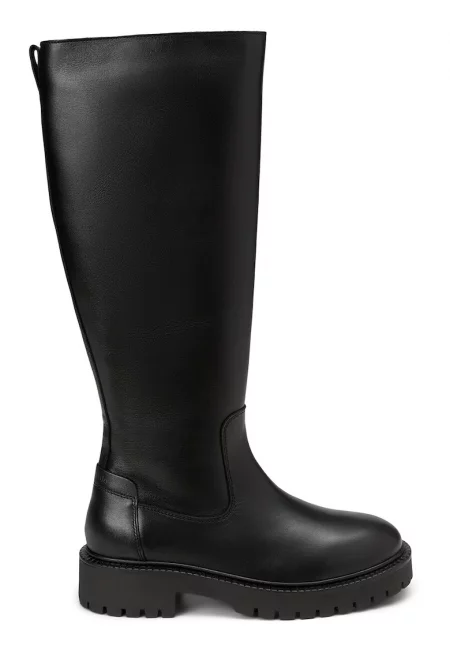 Високи кожени ботуши с цип