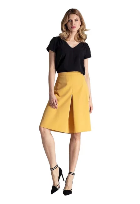 Жълта пола  вискоза - полиестер