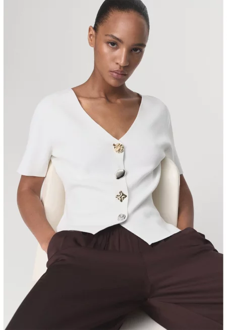 Жилетка с бижутерски копчета