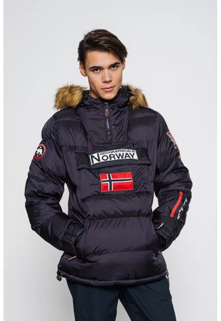 Зимно яке Bilboquet с качулка - без закопчаване - Тъмносин