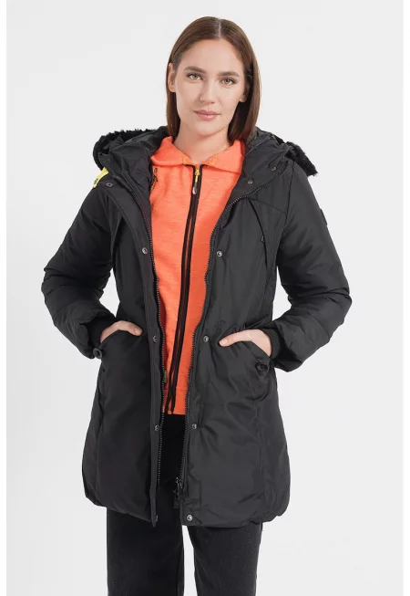 Зимно яке Cherifana с качулка и еко пух - Черен