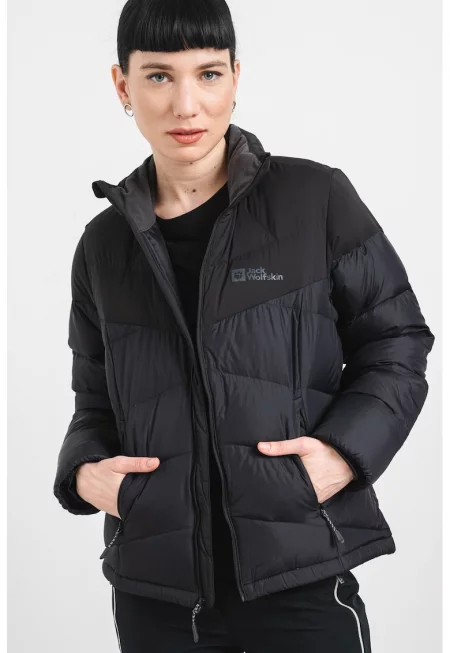 Зимно яке с цип и лого - Черен