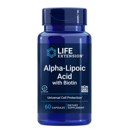Алфа-липоева киселина 250 mg + Биотин 2500 µg – Подкрепа за кръвната захар и метаболизма, 60 капсули