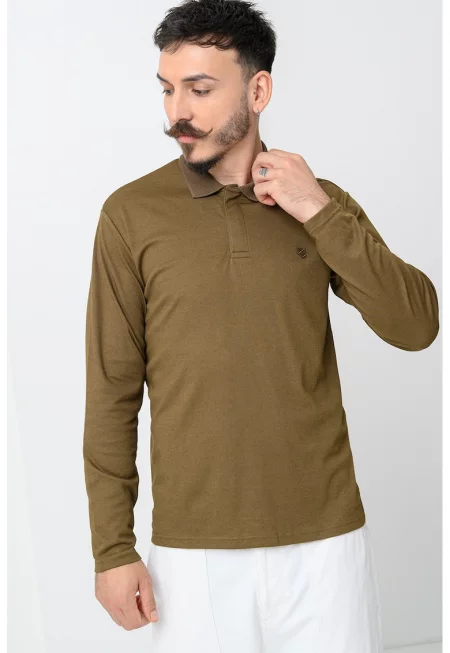 Блуза с органичен памук с яка