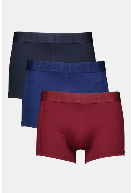 Боксерки с лого на талията - 3 чифта - Бордо/Син