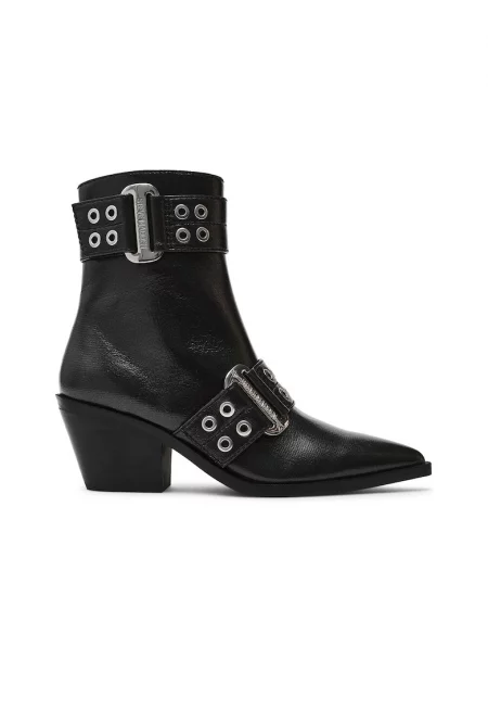 Боти от еко кожа с ток