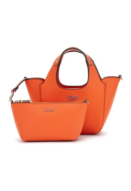 Чанта с вътрешен несесер - Черен/Мандарина