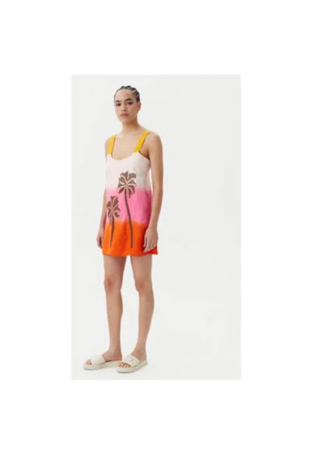 Дамска лятна рокля  PT2550CSD001 - Лен - Многоцветен - Многоцветен