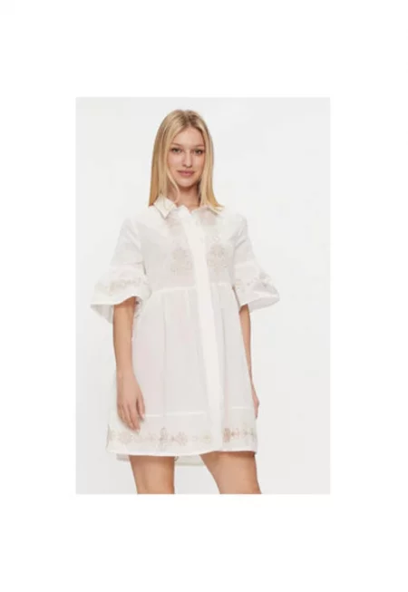 Дамска рокля -  303756291 - Памук - Бяла - Бял