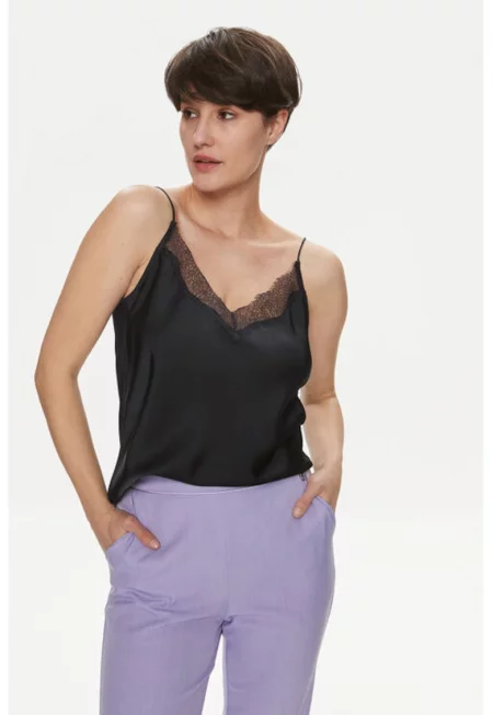 Дамска тениска -  303931162 - Полиестер - Черен - Черен