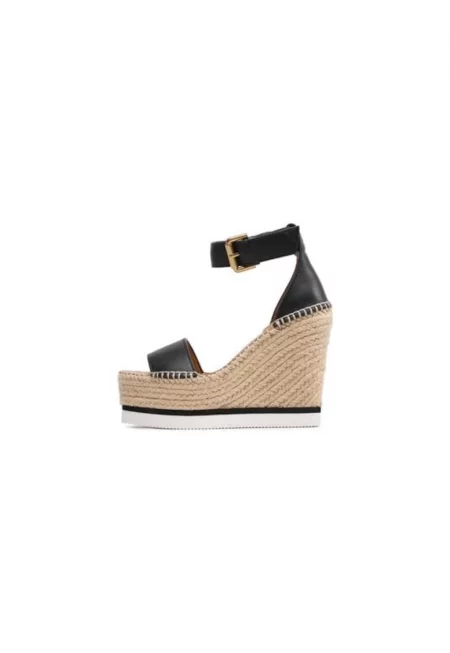 Дамски еспадрили  302158775 - Естествена кожа - Черен