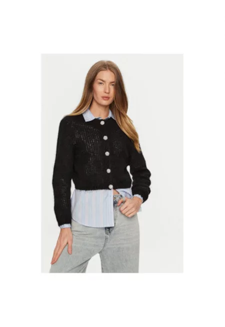 Дамски кардиган -  304913389 - Акрил/Полиамид/Мохер - Черен - Черен