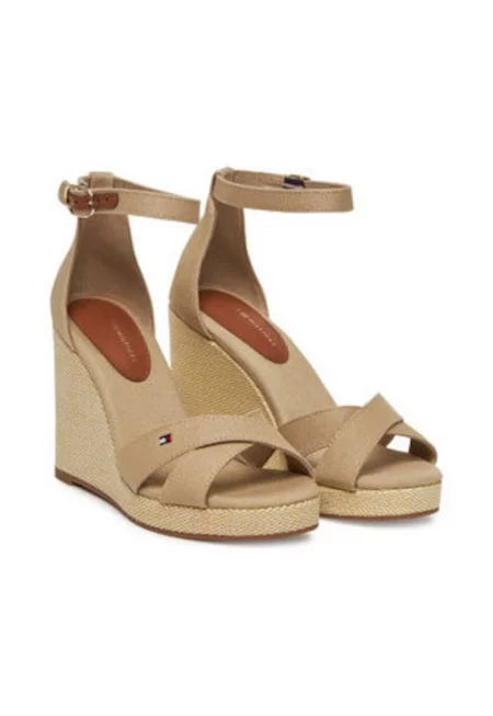 Дамски сандали -  бежови - текстил - Бежов