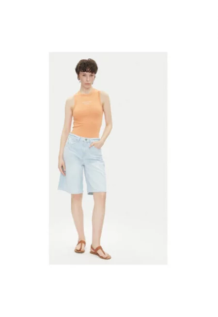 Дамски шорти  PL801176 - Дънкови - Памук/Еластан - Син - Син