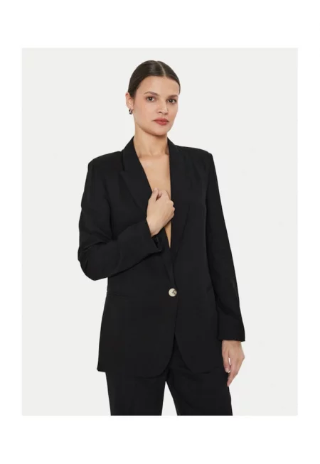 Дамско яке -  304549502 - Вискоза/Лен - Черно - Черен