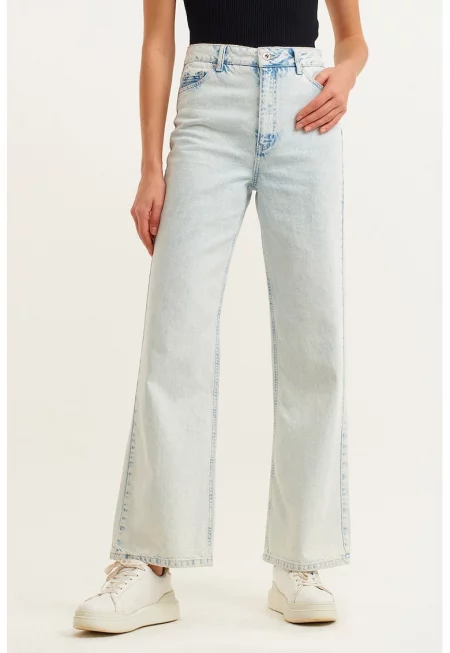 Дънки Lucilla със захабени зони - Светлосин