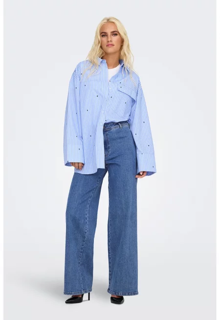 Дънки с широк крачол - Син