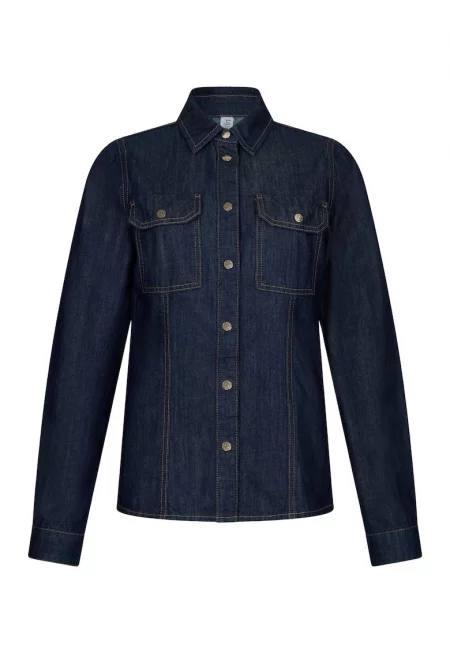 Дънков шакет с джобове - Тъмносин