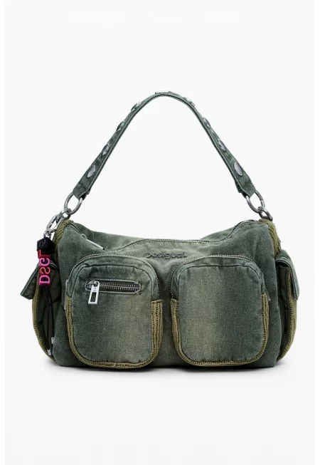 Дънкова чанта през рамо - Прашно синьо - Каки