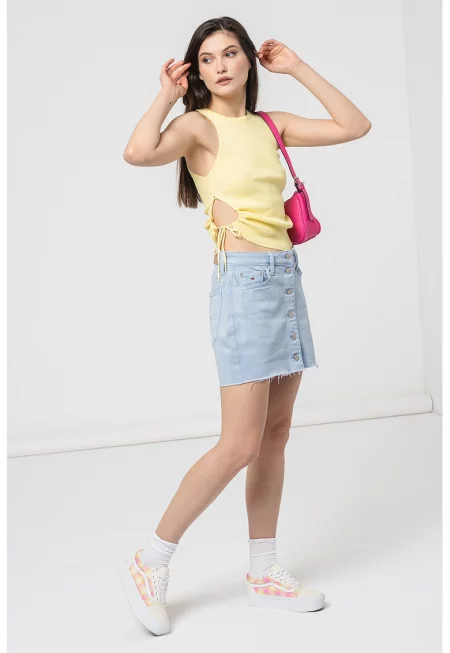 Дънкова пола Izzie с копчета - Светлосин