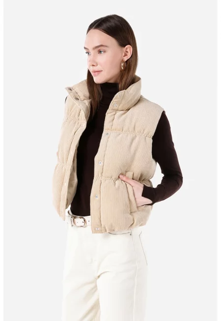 Джинсов елек с висока яка