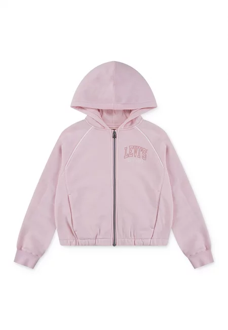 Худи Collegiate с цип - Бледо розово