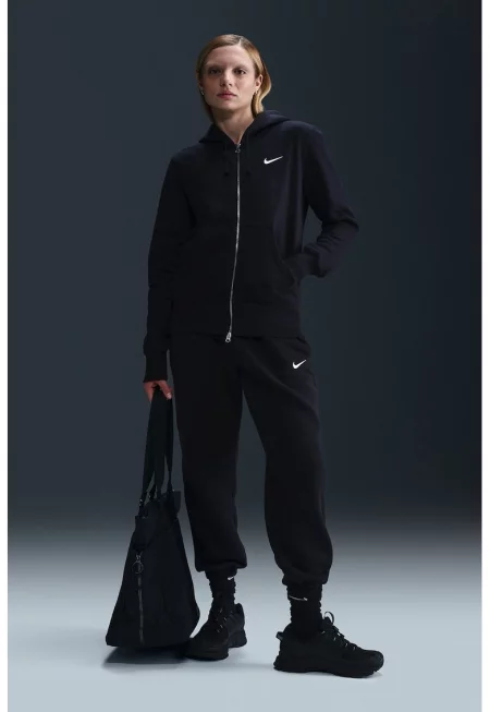 Худи с цип и лого - Черен