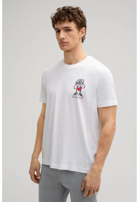 JOOP JEANS - Tricou regular fit cu guler rotund și print 30045691 - Бял
