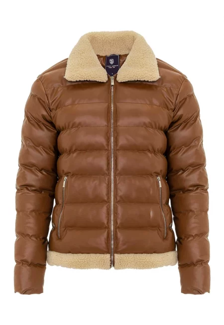 Капитонирано зимно яке с пухени детайли