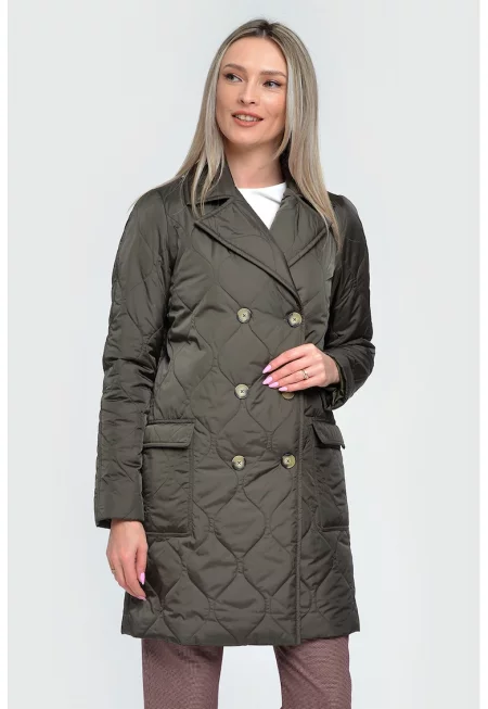 Капитонирано зимно яке Saga с пришити джобове - Каки